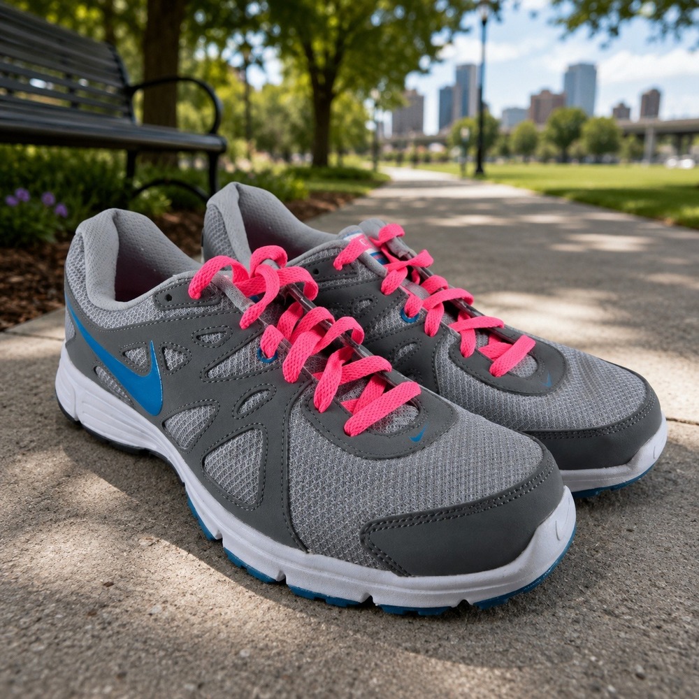 Nike Revolution 2 Running Shoes Womens 11 Gray 554902-006 Gym Fitness Trainer